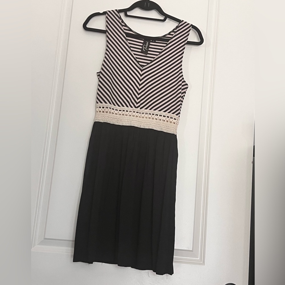Cute and Comfy Black and White Striped Dress